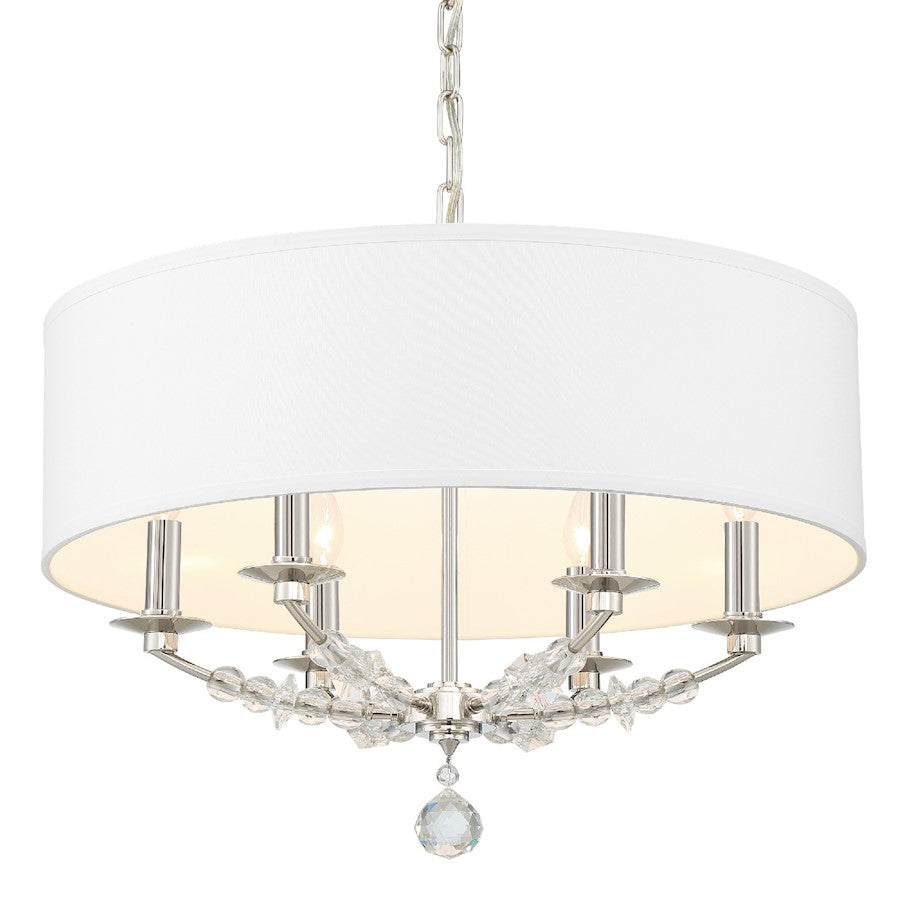 Crystorama Mirage 6 Light Chandelier, Polished Nickel