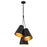 Crystorama Alston 3 Light Pendant, Matte Black/ Gold/Black/Gold - 8684-MK-GA