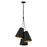 Crystorama Alston 3 Light Pendant, Matte Black/Gold/Black/Gold