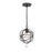 Crystorama Solaris 1 Light Pendant, Black