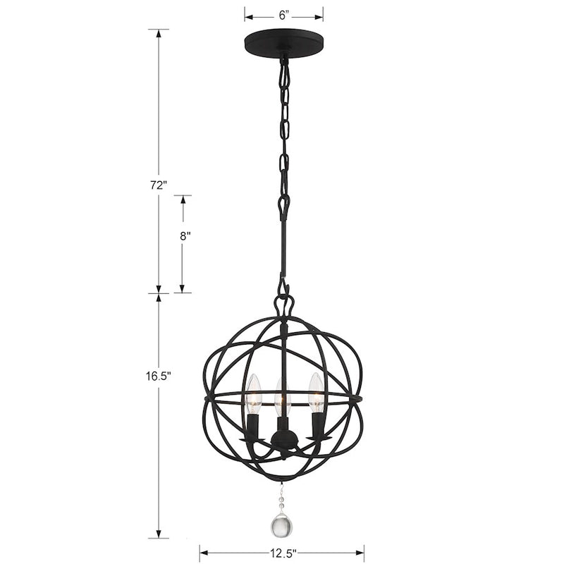 Crystorama Solaris Chandelier, Black