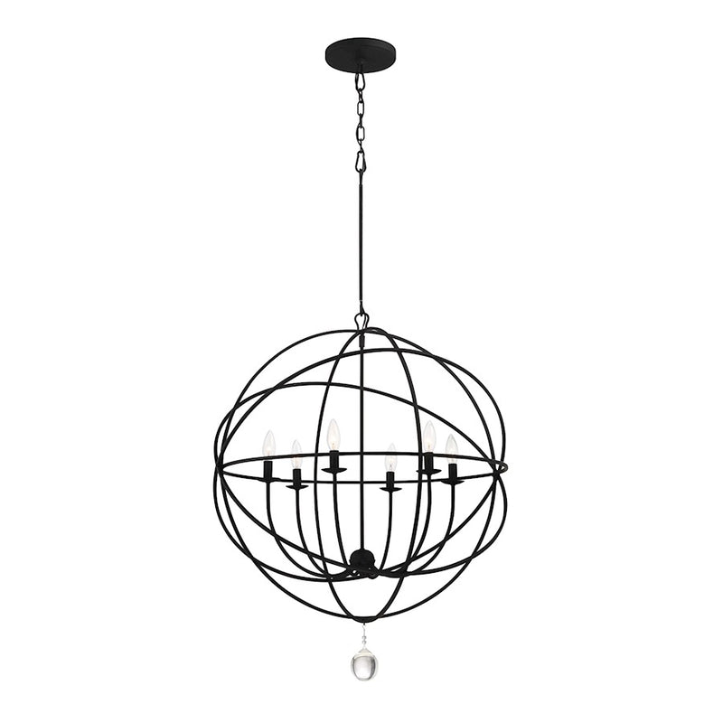 Crystorama Solaris Chandelier, Black