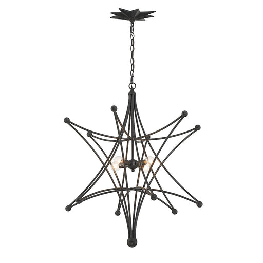 Crystorama Astro 4 Light Chandelier, Black