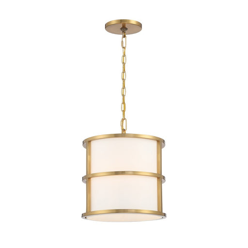 Crystorama Hulton 3 Light Pendant, Luxe Gold/White