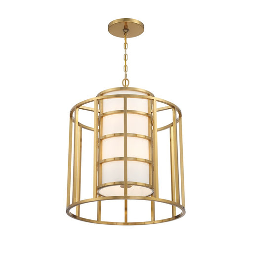 Crystorama Hulton Chandelier, Luxe Gold/White