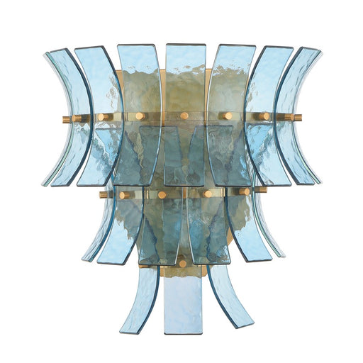 Crystorama Abigail 3 Light Sconce, Aged Bras/Gold/Blue