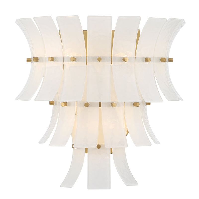 Crystorama Abigail 3 Light Sconce, White/Brass/Gold