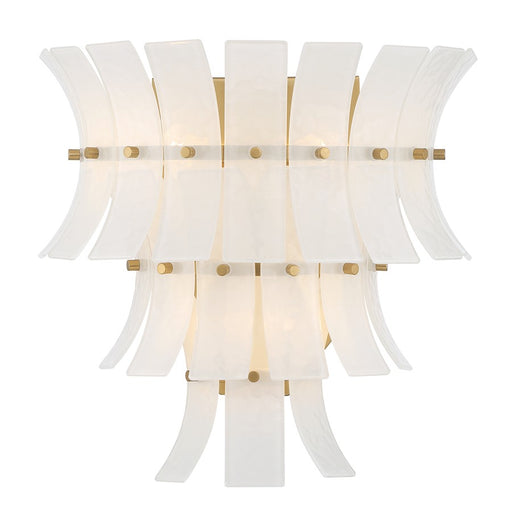 Crystorama Abigail 3 Light Sconce, White/Brass/Gold
