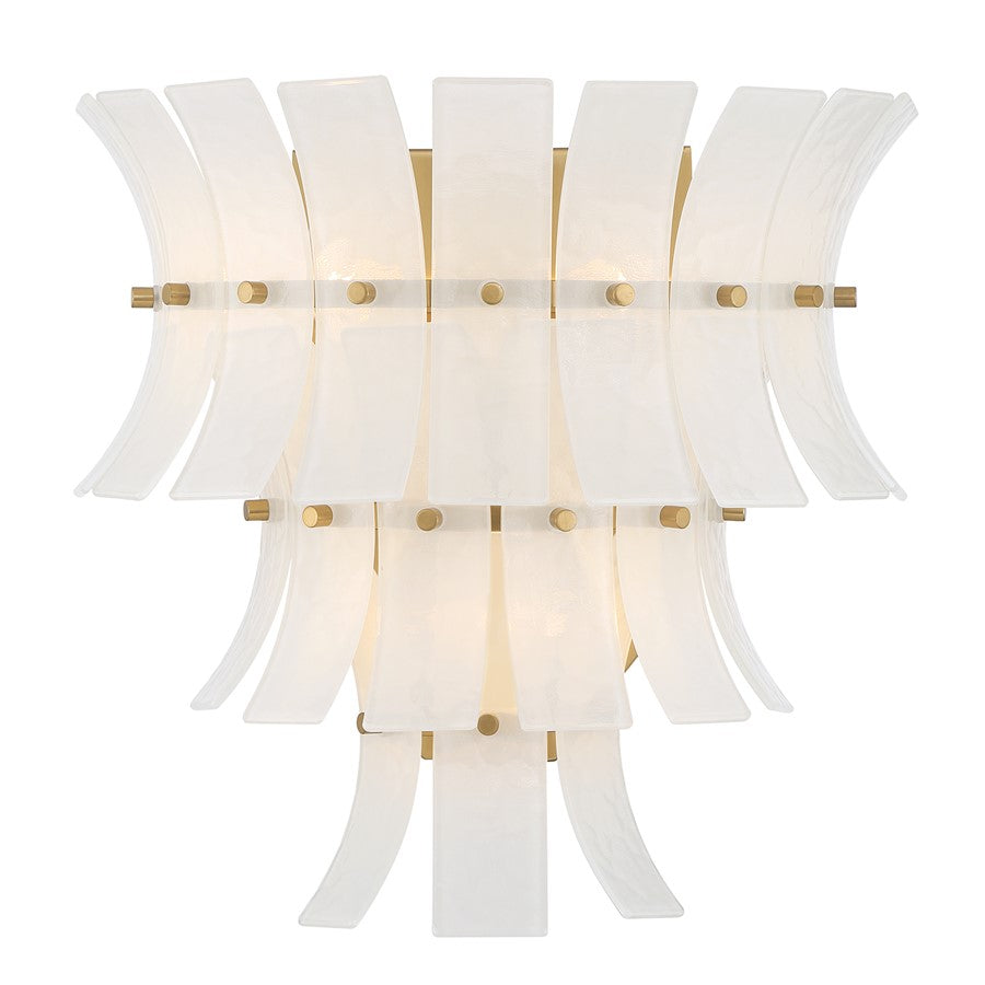 Crystorama Abigail 3 Light Sconce, White/Brass/Gold