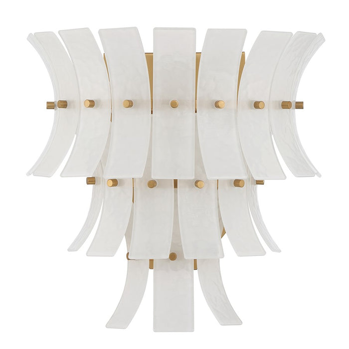 Crystorama Abigail 3 Light Sconce, White/Brass/Gold