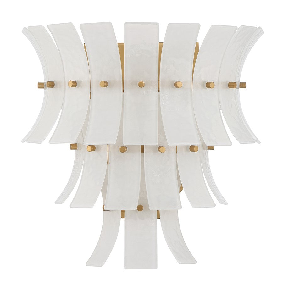 Crystorama Abigail 3 Light Sconce, White/Brass/Gold