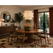 Crystorama Abigail 28in 8-Light Chandelier | Mid-Century Aged Brass Steel and White Curved Glass | Dining Room & Entryway | 28 x 28 x 26 in | Model ABI-2005-AG-WH