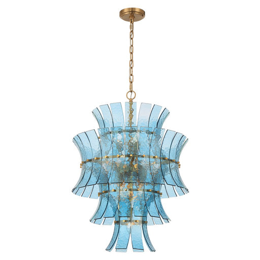 Crystorama Abigail 13 Light Chandelier, Blue/Brass/Gold