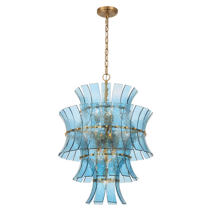Crystorama Abigail 13 Light Chandelier, Blue/Brass/Gold - ABI-2006-AG-BL