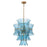Crystorama Abigail 13 Light Chandelier, Blue/Brass/Gold