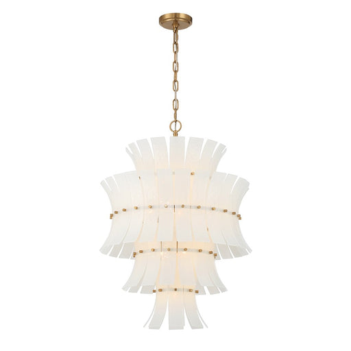 Crystorama Abigail 13 Light Chandelier, White/Brass/Gold