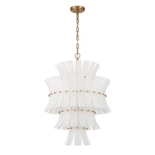 Crystorama Abigail 13 Light Chandelier, White/Brass/Gold