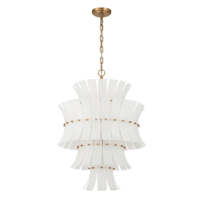 Crystorama Abigail 13 Light Chandelier, White/Brass/Gold