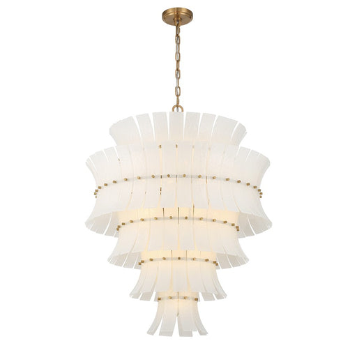 Crystorama Abigail 21 Light Chandelier, White/Brass/Gold
