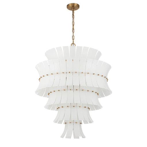 Crystorama Abigail 21 Light Chandelier, White/Brass/Gold
