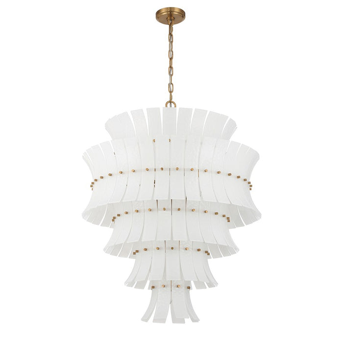 Crystorama Abigail 21 Light Chandelier, White/Brass/Gold