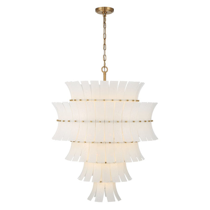 Crystorama Abigail 21 Light Chandelier, White/Brass/Gold