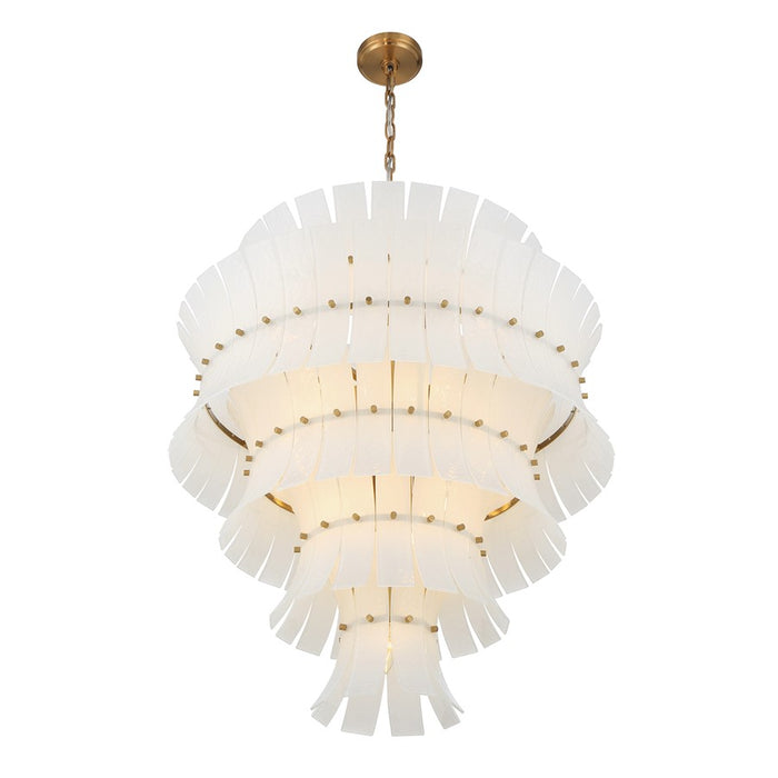 Crystorama Abigail 21 Light Chandelier, White/Brass/Gold