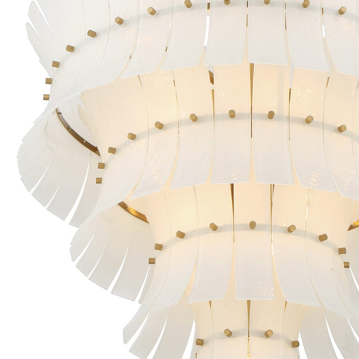 Crystorama Abigail 21 Light Chandelier, White/Brass/Gold