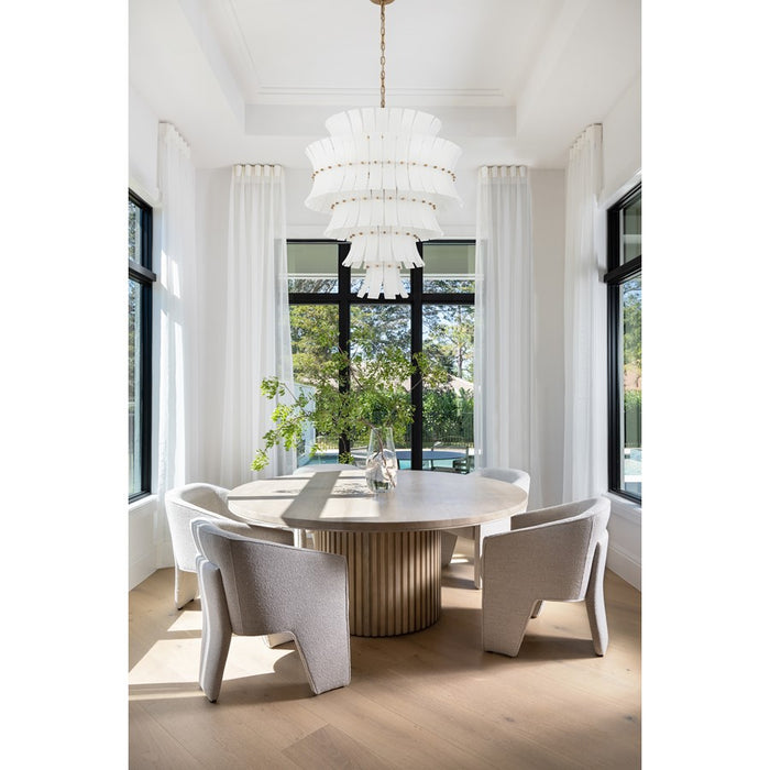 Crystorama Abigail 21 Light Chandelier, White/Brass/Gold