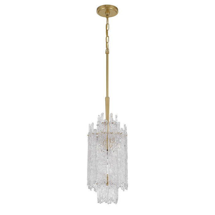 Crystorama Ackerly 1 Light Pendant, Aged Brass