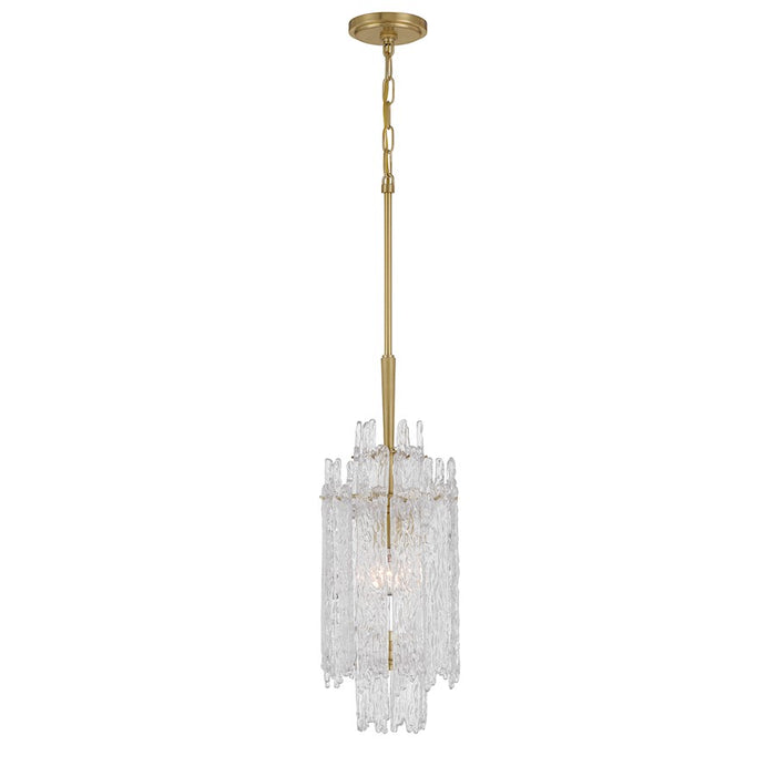 Crystorama Ackerly 1 Light Pendant, Aged Brass