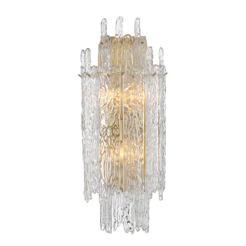 Crystorama Ackerly 3 Light Sconce, Aged Brass