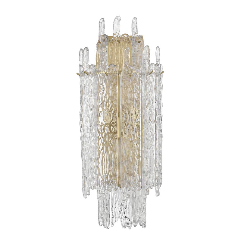 Crystorama Ackerly 3 Light Sconce, Aged Brass