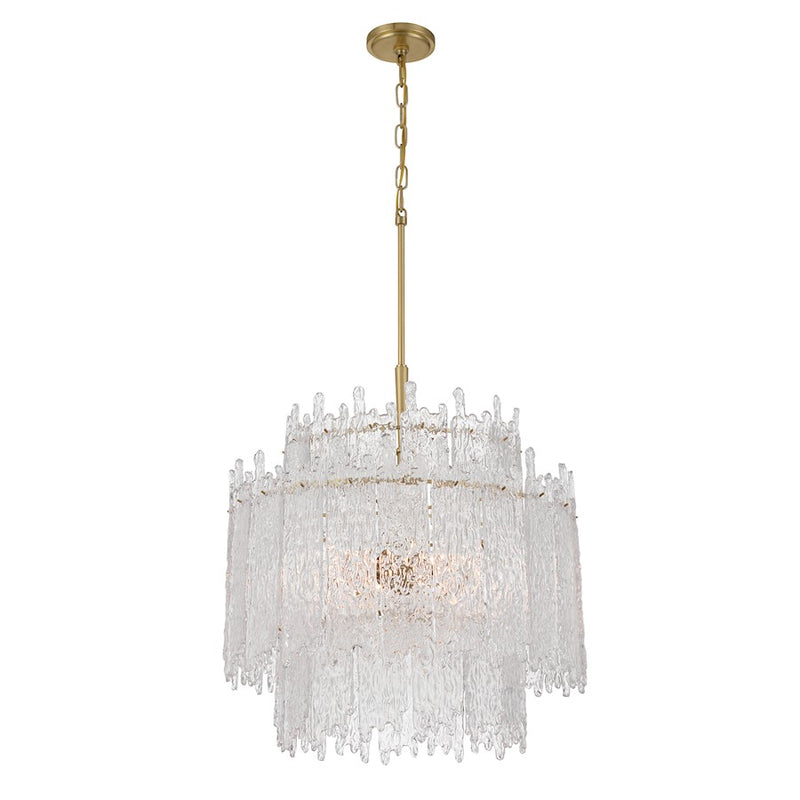 Crystorama Ackerly 8 Light Chandelier, Aged Brass