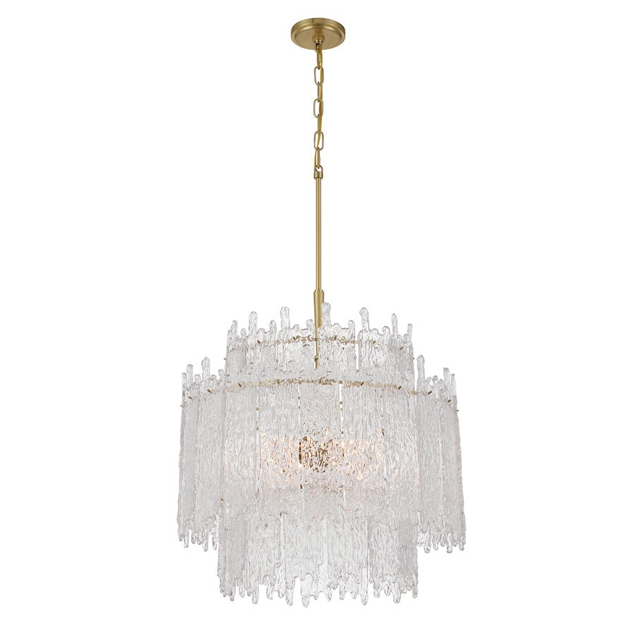 Crystorama Ackerly 8 Light Chandelier, Aged Brass - ACK-928-AG