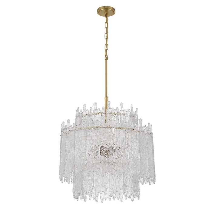 Crystorama Ackerly 8 Light Chandelier, Aged Brass