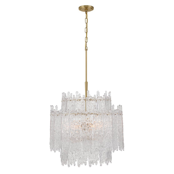 Crystorama Ackerly 8 Light Chandelier, Aged Brass