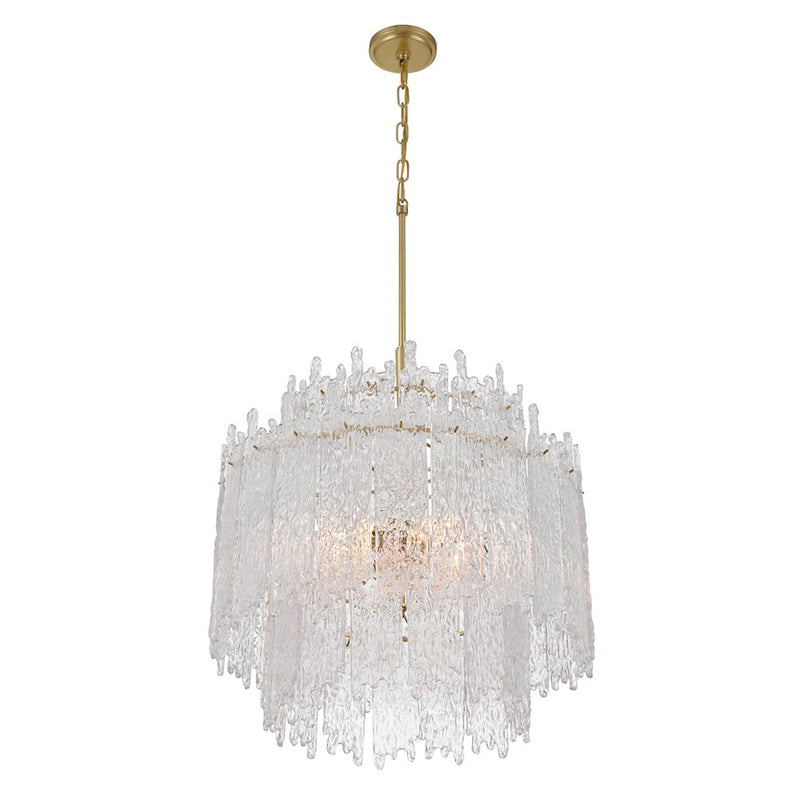 Crystorama Ackerly 8 Light Chandelier, Aged Brass