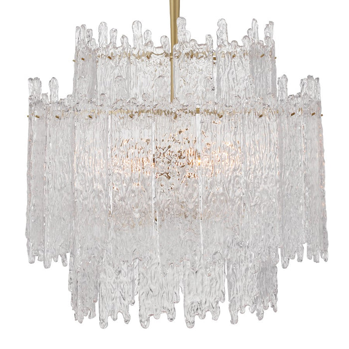 Crystorama Ackerly 8 Light Chandelier, Aged Brass