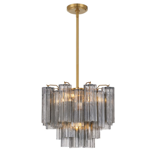 Crystorama Addis 4 Light Mini Chandelier, Gray/Brass/Gold/Smoke