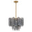 Crystorama Addis 4 Light Mini Chandelier, Gray/Brass/Gold/Smoke