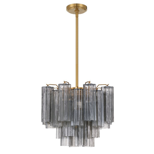 Crystorama Addis 4 Light Mini Chandelier, Gray/Brass/Gold/Smoke