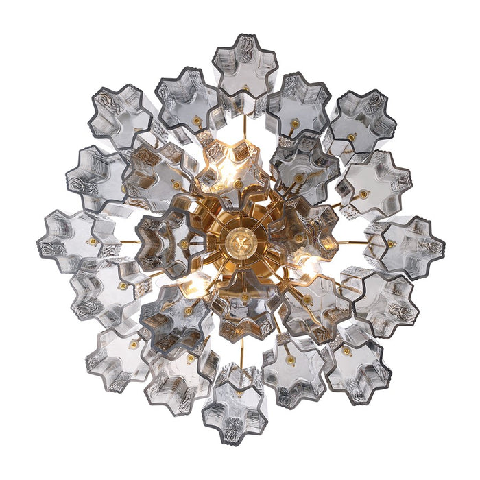 Crystorama Addis 4 Light Mini Chandelier, Gray/Brass/Gold/Smoke