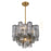 Crystorama Addis 4 Light Mini Chandelier, Gray/Brass/Gold/Smoke