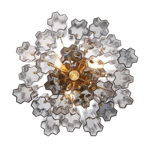 Crystorama Addis 4 Lt Semi Flush, Gray/Brass/Gold/Smoke