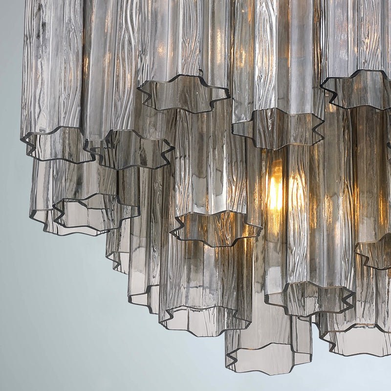 Crystorama Addis 4 Lt Semi Flush, Gray/Brass/Gold/Smoke