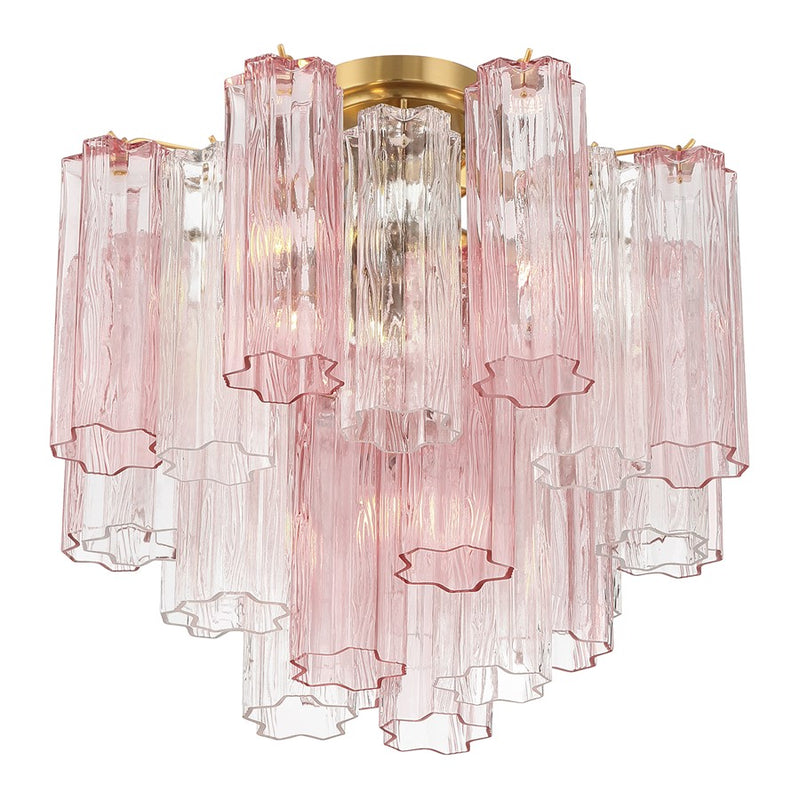 Crystorama Addis 4 Lt Semi Flush, Aged Brass/Gold/Spring