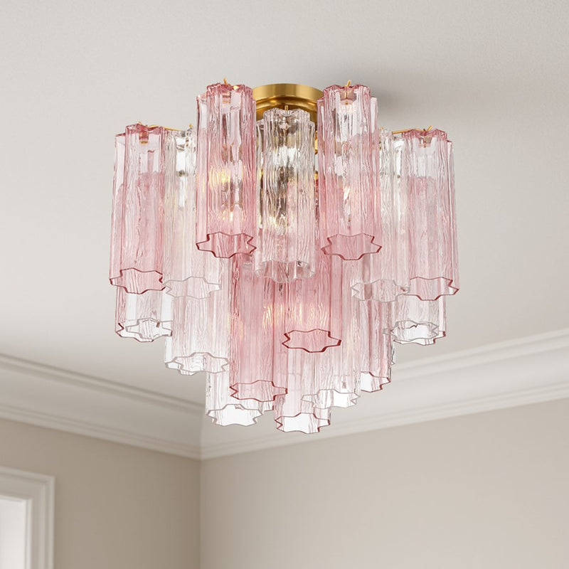 Crystorama Addis 4 Lt Semi Flush, Aged Brass/Gold/Spring