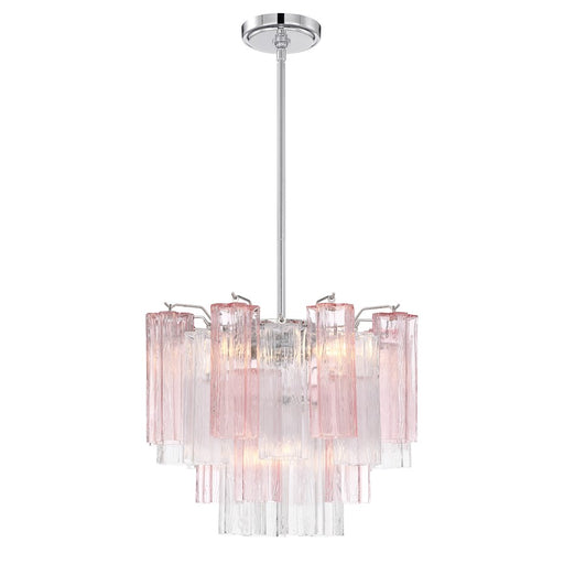 Crystorama Addis 4 Light Mini Chandelier, Chrome/Spring