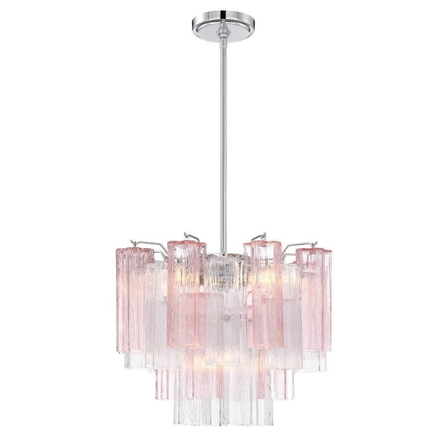 Crystorama Addis 4 Light Mini Chandelier, Chrome/Spring
